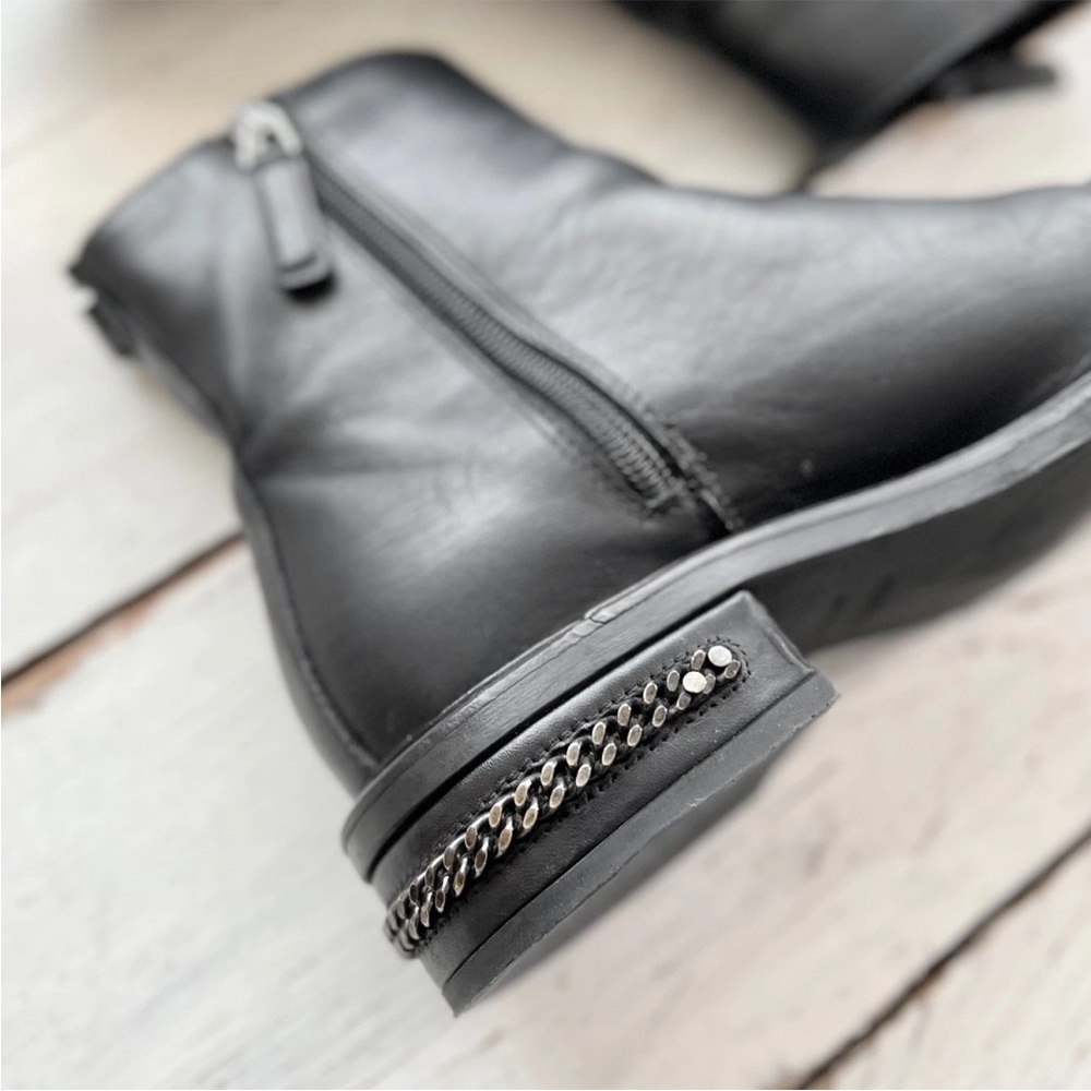 Aquatalia Addison Black Leather Chain Ankle Boots (Size 8) $595 Retail Italy - Picture 8 of 16